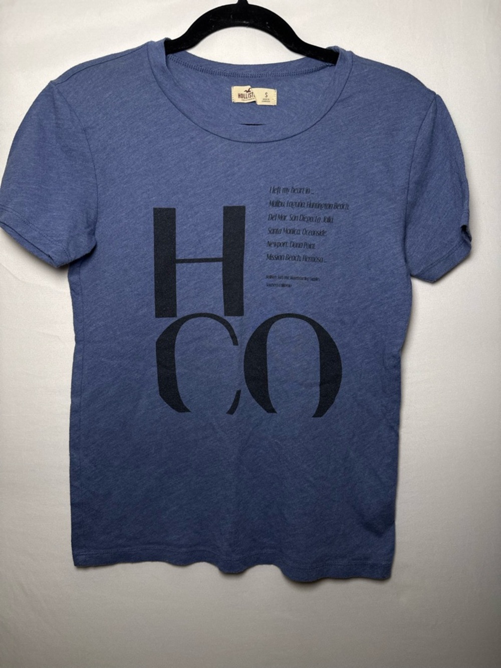 Hollister Light Blue Crewneck Tee with Small Logo Tag